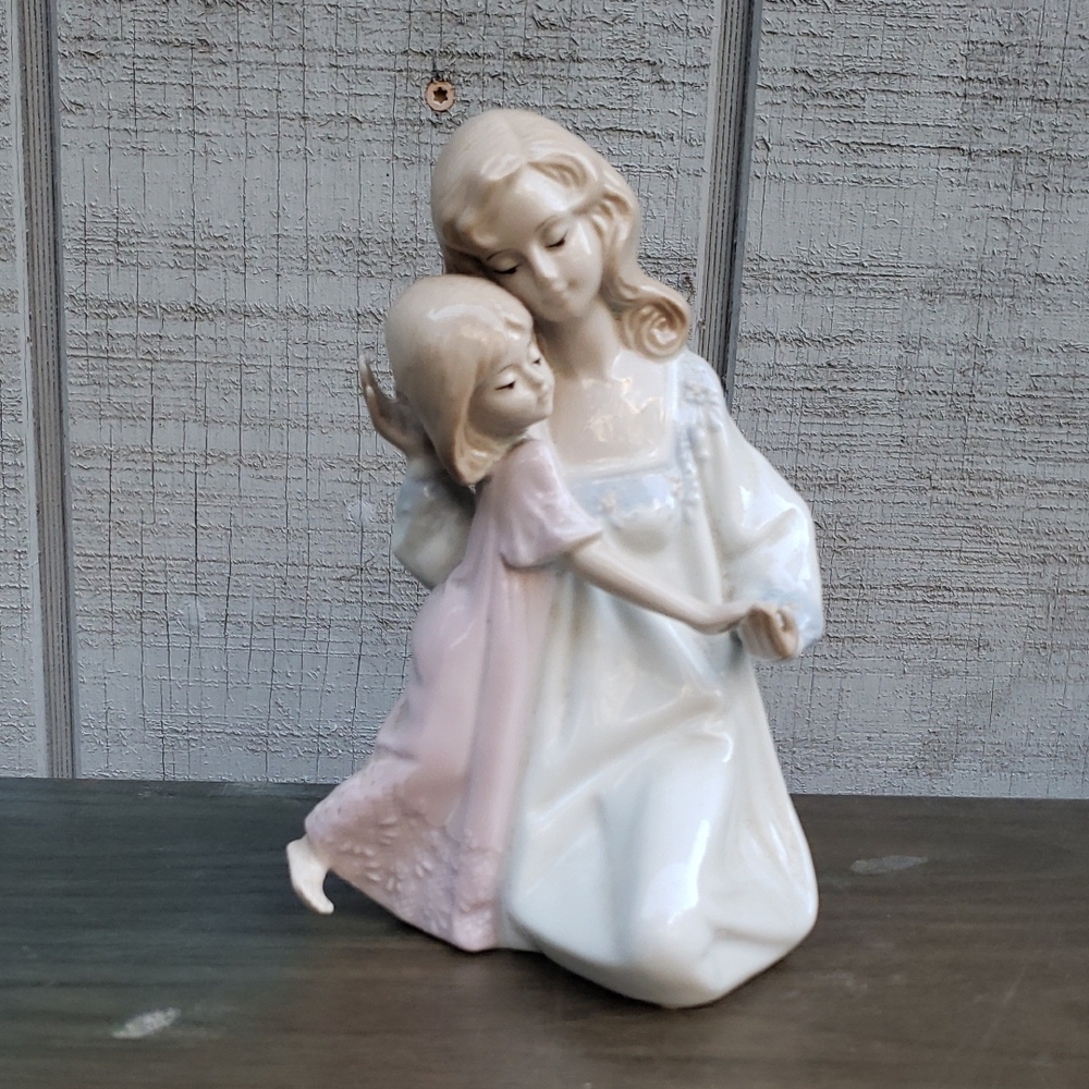 Graceful Mother and Child Ceramic Sculpture